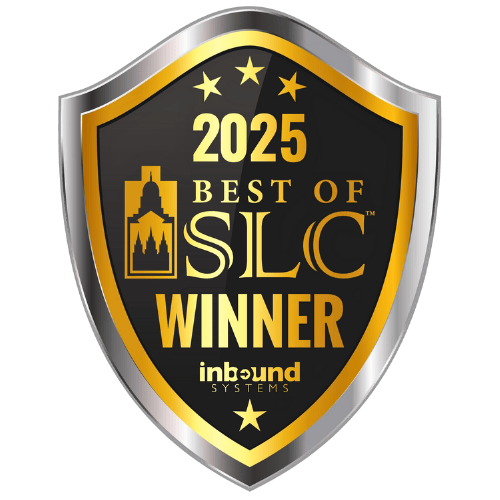 A badge that shows the best of SLC winner with stars and in form of a shield.