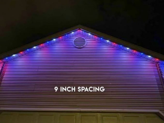 a home that has a 9 inch lighting spacing around the trim