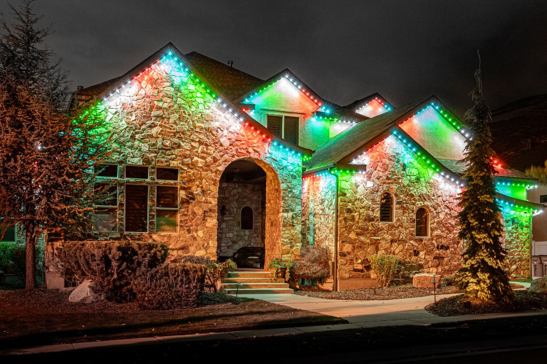 permanent Christmas lights on a house