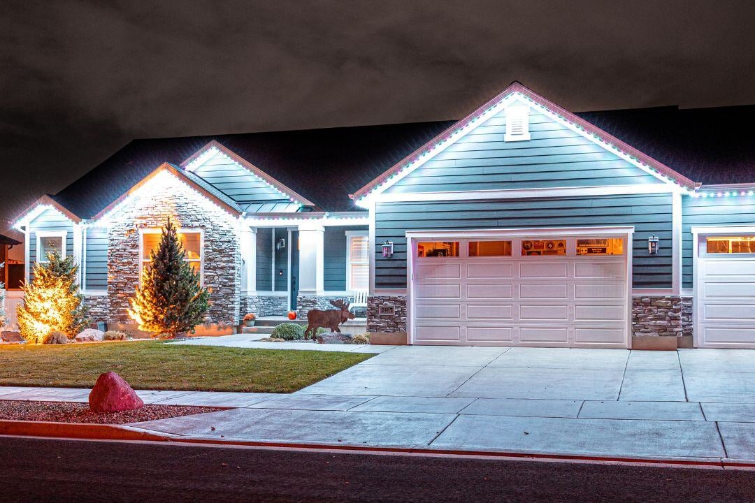 home with Trimlight's permanent Christmas lights