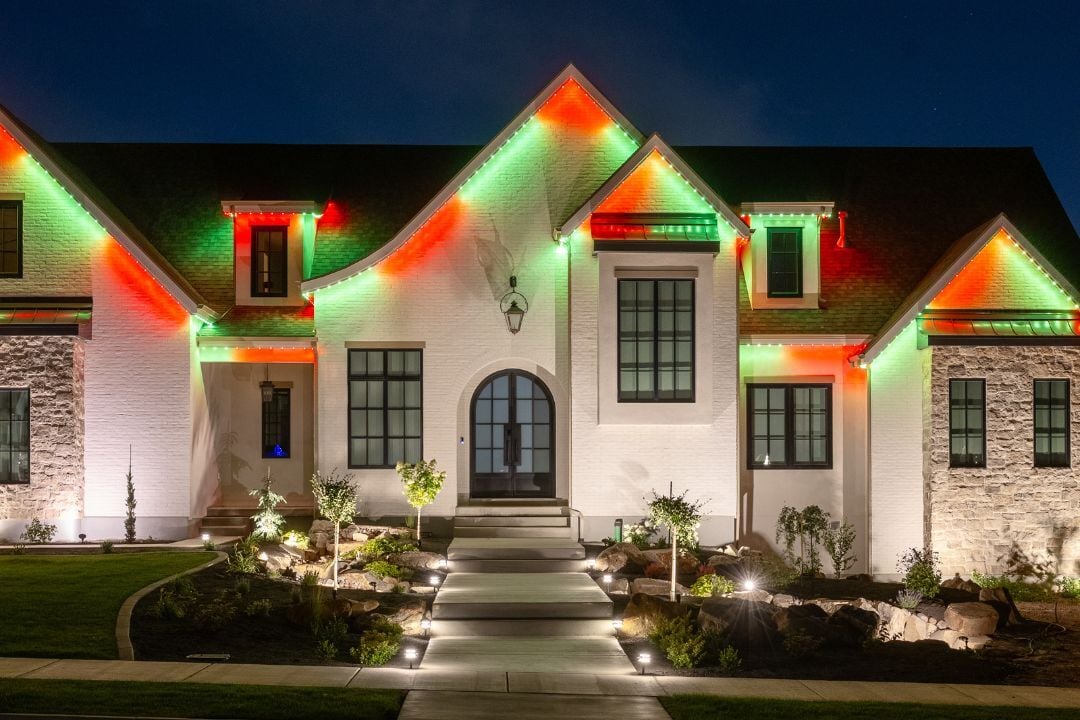 home with Trimlight's programmable Christmas lights