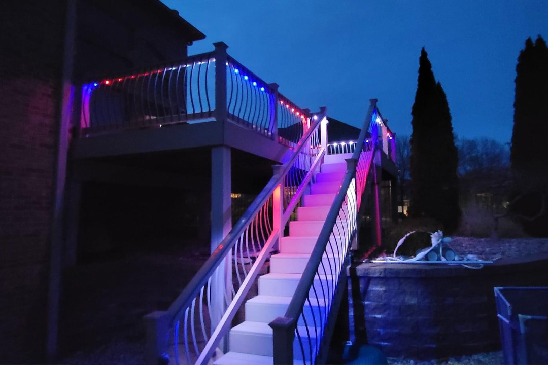 Bright LED patio staircase