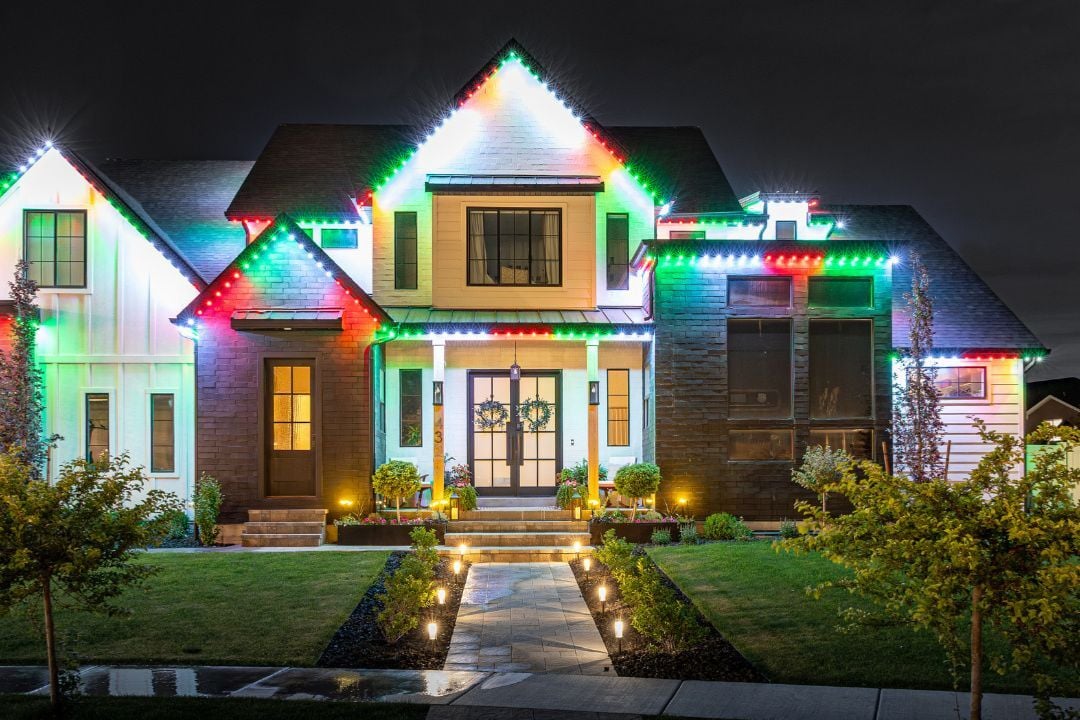 home with Trimlight’s permanent RGB LED Christmas lights 