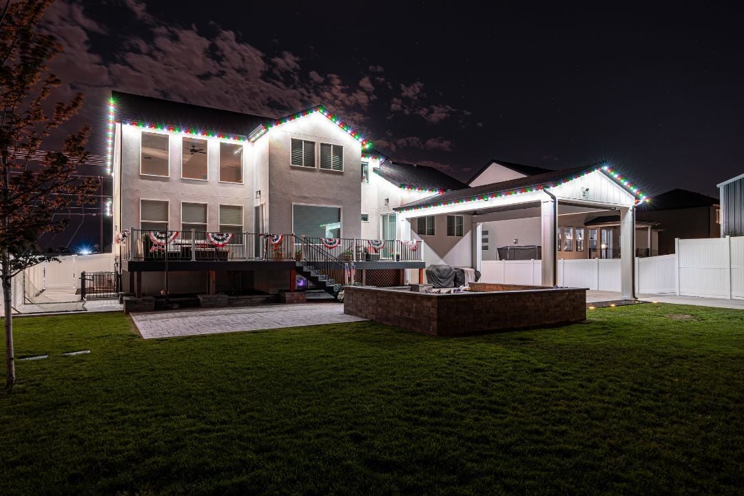 home with Trimlight's permanent Christmas lights