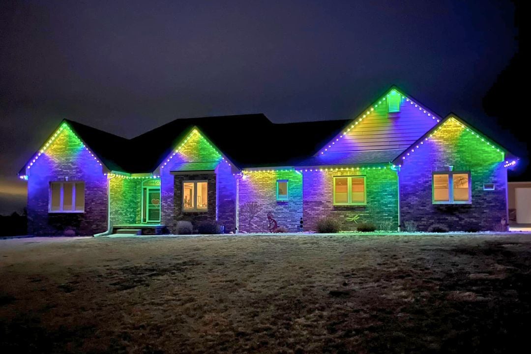 Mardi Gras Permanent Lighting: Purple, Green, and Gold LED Patterns