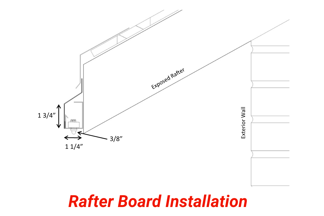 Spec of Trimlight rafter board installation.