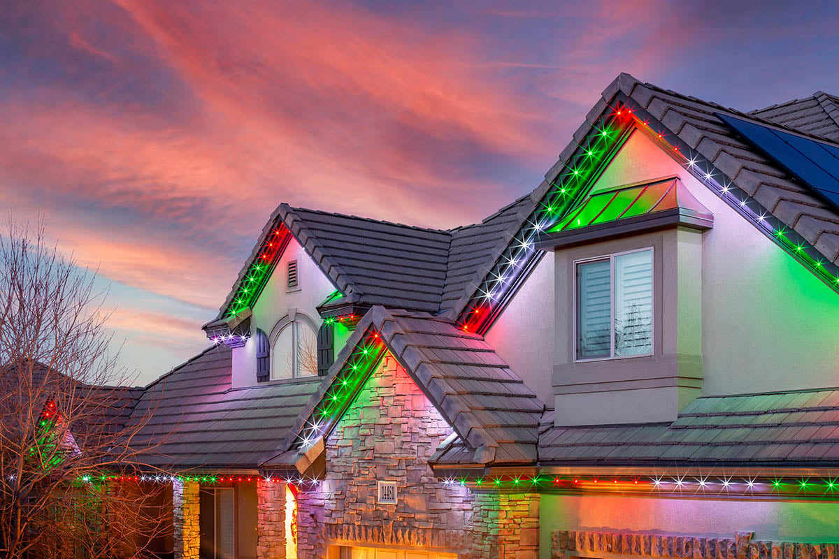 permanent energy-efficient lighting on home